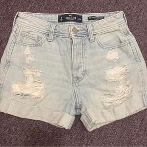 Hollister Women's Faded Blue Distressed Jean Shorts